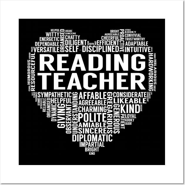 Reading Teacher Heart Wall Art by LotusTee